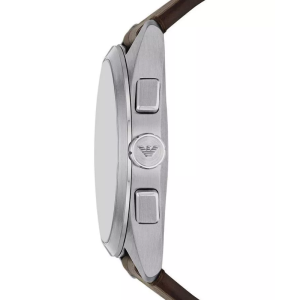 Emporio Armani Men's Quartz Brown Leather Strap Brown Dial 43mm Watch AR11482