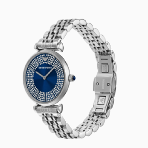 Emporio Armani Women's Quartz Silver Stainless Steel Blue Dial 32mm Watch AR11627