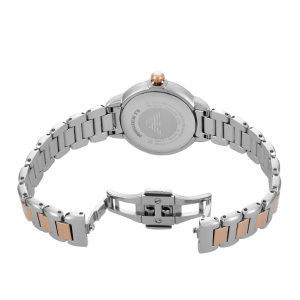 Emporio Armani Women's Quartz Two Tone Stainless Steel Silver Dial 32mm Watch AR11643