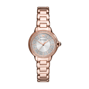 Emporio Armani Women's Quartz Rose Gold Stainless Steel Silver Dial 32mm Watch AR11633