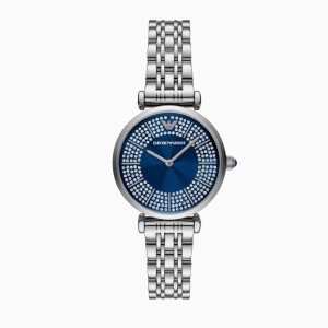Emporio Armani Women's Quartz Silver Stainless Steel Blue Dial 32mm Watch AR11627