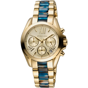 Michael Kors Women’s Chronograph Two Tone Stainless Steel Gold Dial 36mm Watch MK6318