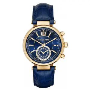 Michael Kors Women’s Quartz Blue Leather Strap Blue Dial 39mm Watch MK2425