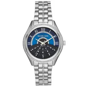 Michael Kors Women’s Quartz Silver Stainless Steel Lauryn Blue Dial 38mm Watch MK3720
