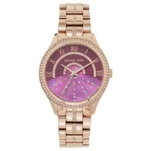 Michael Kors Women’s Quartz Rose Gold Stainless Steel Lauryn Pink Dial 38mm Watch MK3722