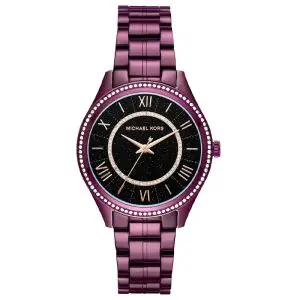 Michael Kors Women’s Quartz Purple Stainless Steel Black Dial 38mm Watch MK3724