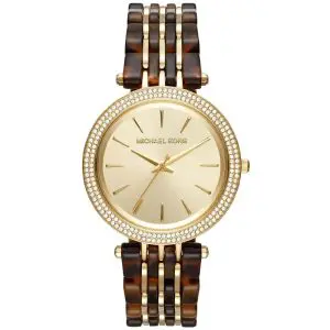 Michael Kors Women’s Quartz Two-tone Tortoise Acetate & Stainless Steel Gold Dial 39mm Watch MK4326
