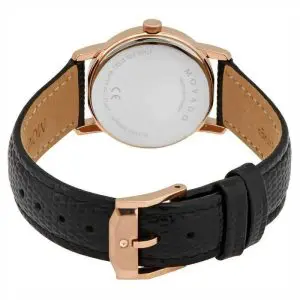 Alternative view of Movado Women’s Swiss Made Quartz Black Leather Strap Black Dial 28mm Watch 2100012 (Like New)