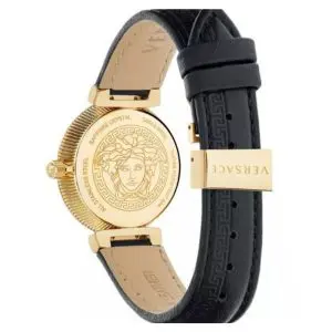 Alternative view of Versace Women Quartz Swiss Made Black Leather Strap Black Dial 35mm Watch V16050017 (Without Tag)