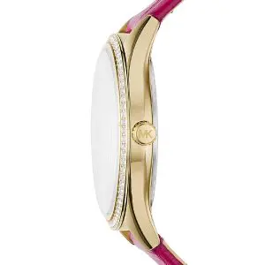 Alternative view of Michael Kors Women’s Quartz Pink Leather Strap Mother Of Pearl Dial 33mm Watch MK2709 (Like New)