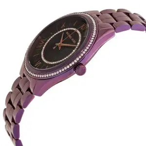 Alternative view of Michael Kors Women’s Quartz Purple Stainless Steel Black Dial 38mm Watch MK3724 (Like New)