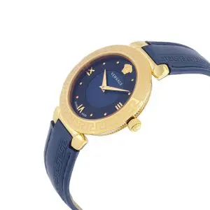 Alternative view of Versace Women Quartz Swiss Made Blue Leather Strap Blue Dial 35mm Watch V16040017 (Like New)
