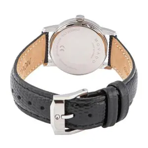 Movado Women’s Quartz Swiss Made Black Leather Strap Blue Dial 27mm Watch 2100010 (Factory Leftover - Without Tag) - Image 3