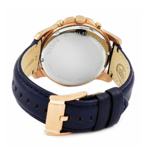 Alternative view of Fossil Men’s Quartz Chronograph Blue Leather Strap Blue Dial 44mm Watch FS4835 (Like New)