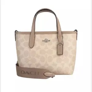 Coach City Mini Tote Bag in Signature Canvas -Sandy yellow/Taupe (Size: L15.24cm, H13.97cm, W8.89cm) CW032-1
