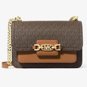 Michael Kors Large Heather Logo Shoulder Bag For Women's -BROWN & ACORN (Size: W:6.99cm H:15.24cm D:23.50cm) 30S2G7HL3B