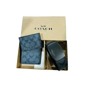 Coach 3-in-1 Bifold Wallet Set Signature Canvas Blue (Size: L11.0cm H9.5cm W2.0cm) F74736-1