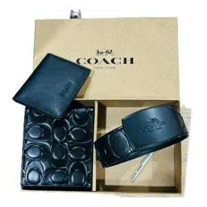 Coach 3-in-1 Bifold Wallet Set Signature Canvas Blue (Size: L11.0cm H9.5cm W2.0cm) F74736-2