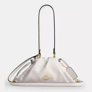 COACH LADIES Faye Shoulder Bag With Ruching -Chalk (Size: W:6.99cm H:15.24cm D:26.04cm) CV529-1