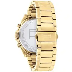 Tommy Hilfiger Men’s Quartz Gold Stainless Steel Black Dial 44mm Watch 1710447 (Like New)