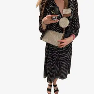 Michael Kors Jet Set Travel Small Logo Shoulder Bag with Pouches For Womens -Vanilla (Size: W:5.72cm H:13.9cm D:24.13cm) 35S1GTVC3B-1
