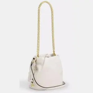 Coach Faye Mini Drawstring Bag For Women's -Gold & Chalk (Size: W10.80cm, H15.24cm, D17.78cm) CDB67