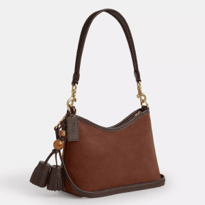 Alternative view of COACH Laurel Small Shoulder Bag with Tassels Suede Leather Mini Shoulder & Crossbody Bag (Size: L19.1cm, H15.2cm, W8.3cm) CCF14