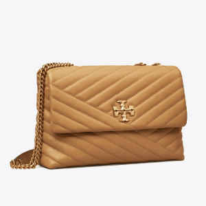 Alternative view of Tory Burch Kira Chevron Convertible Shoulder Dusty Almond Quilted Leather Flap Bag (Size: L27.5cm H18.5cm W8.0cm) 90446-1