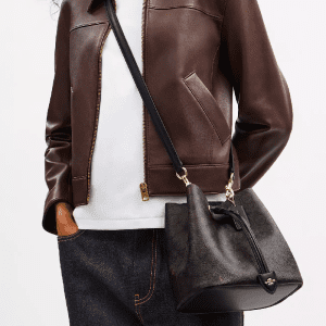 Alternative view of Coach Rowan Bucket Bag In Signature Canvas Dark Brown (Size: L21cm, H14cm, W21cm) CBH07-2