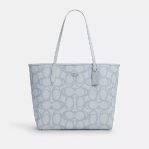 Coach City Tote in Sketch Signature Canvas Spacious Everyday Shoulder Tote Bag (Size: L33.0cm H29.2cm W15.9cm) CBH89