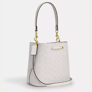 Alternative view of Coach Rowan Bucket Bag In Signature Canvas White (Size: L21cm, H14cm, W21cm) CBH07-3