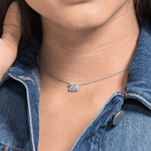 Alternative view of Swarovski Women's Iconic Swan Pendant Swan Small Blue Rhodium Plated 5512094