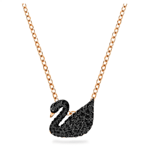 Swarovski Women's Swan Pendant Swan Black Rose Gold-Tone Plated 5204134