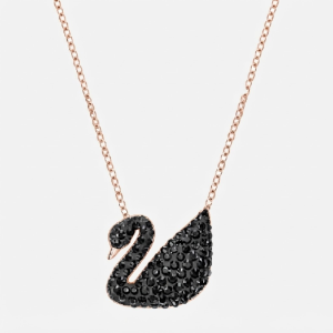 Swarovski Women's Iconic Swan Pendant Swan Black Rhodium Plated 5347329