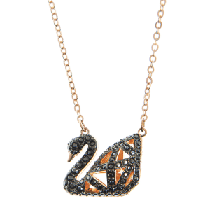 Alternative view of Swarovski Women’s Swan Necklace Crystal Pendant Rhodium Plated 5281275