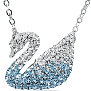Alternative view of Swarovski Iconic Swan Pendant, Small, Multi-Colored Rhodium Plating 5512095