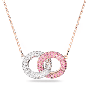 Swarovski Women's Dextera Necklace Intertwined Circles Pink Rose Gold-Tone Plated 5642884