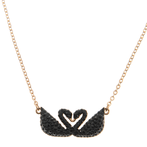 Swarovski Women's Iconic Swan Double Necklace Black 5296468
