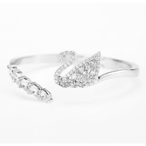 Alternative view of Swarovski Women's Swan Lake Bangle Silver Crystal Rhodium Plated 5231330