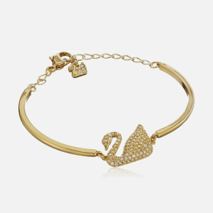 Alternative view of Swarovski Women's Swan Gold-Plated Crystal Bangle 5083133