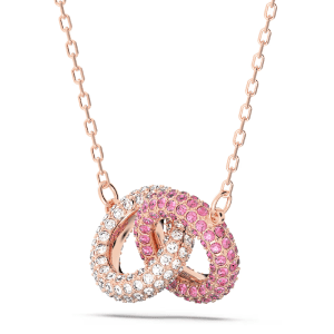 Alternative view of Swarovski Women's Dextera Necklace Intertwined Circles Pink Rose Gold-Tone Plated 5642884
