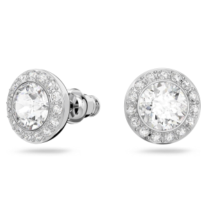 Alternative view of Swarovski Women's Una Angelic Stud Earrings Round Cut White Rhodium Plated 1081942