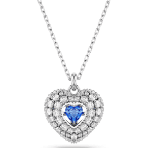 Swarovski Women's Idyllia Heart Pendant Blue Rhodium Plated 5680403