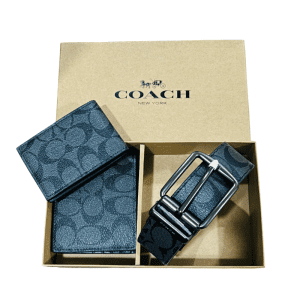 Coach 3-in-1 Bifold Wallet Set Signature Canvas Black (Size: L11.0cm H9.5cm W2.0cm) F74736