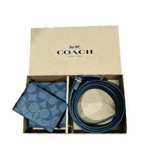 Coach 3-in-1 Bifold Wallet Set Signature Canvas Black (Size: L11.0cm H9.5cm W2.0cm) F74736