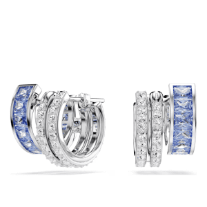 Swarovski Women's Connexus Hoop Earrings Mixed Cuts Blue Rhodium Plated 5690030Swarovski Women's Connexus Hoop Earrings Mixed Cuts Blue Rhodium Plated 5690030