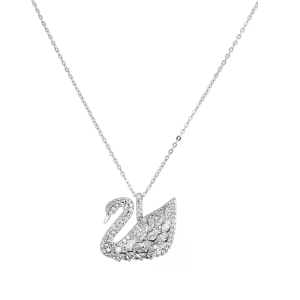 Swarovski Women's Swan Lake Necklace Silver White Crystal Rhodium Plated 5169080