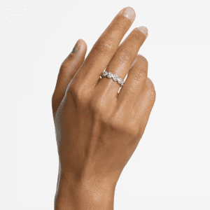 Swarovski Women's Una Angelic Ring Round Cut White Rhodium Plated 5642608 - Image 3