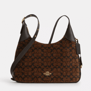COACH Ella Shoulder Bag In Signature Chenille (Size: L 35.6cm, H32.4cm, W6.4cm) CCE49