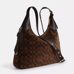 COACH Ella Shoulder Bag In Signature Chenille (Size: L 35.6cm, H32.4cm, W6.4cm) CCE49